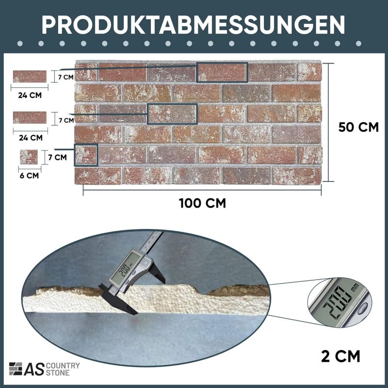 Styropor Paneel - Klinker 100x 50x 2cm