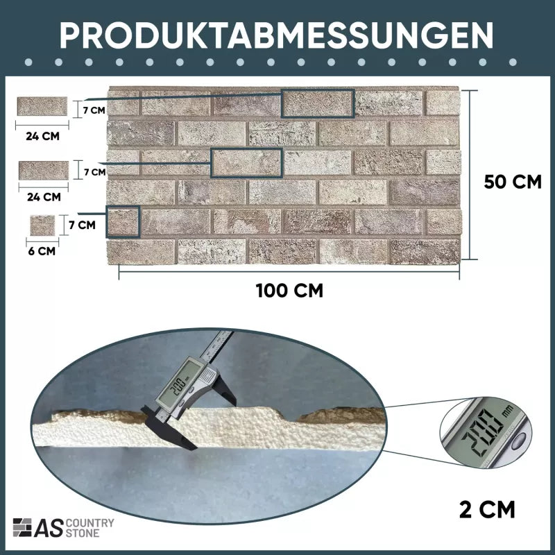 Styropor Paneel - Klinker 100x 50x 2cm